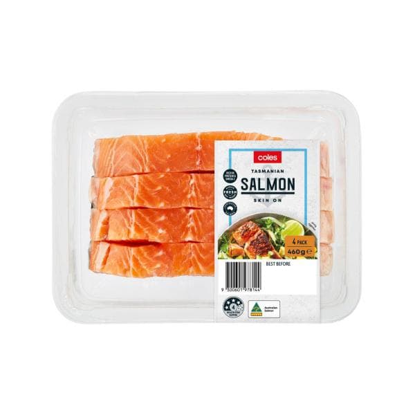 Coles Tasmanian Salmon Portions Skin On | 460g