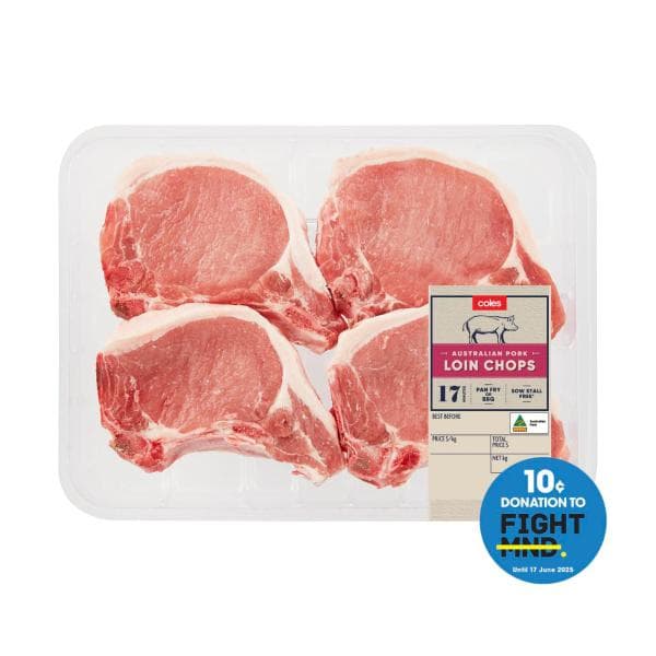 Coles Pork Loin Chops | approx 887g